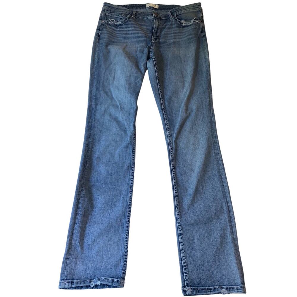BKE Payton Jeans Womens 34x33 Mid Rise Straight Medium Wash Stretch Denim Buckle